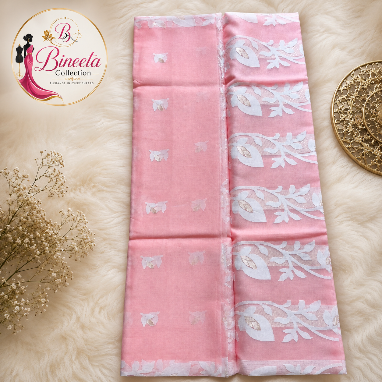 Organza slik saree — view 2