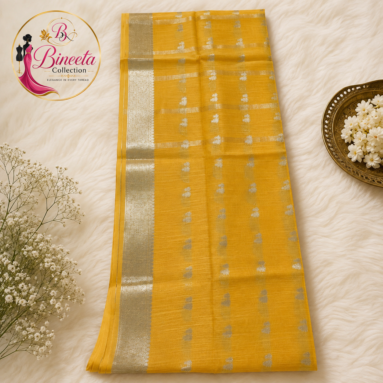 Cotton blended silk saree — view 2