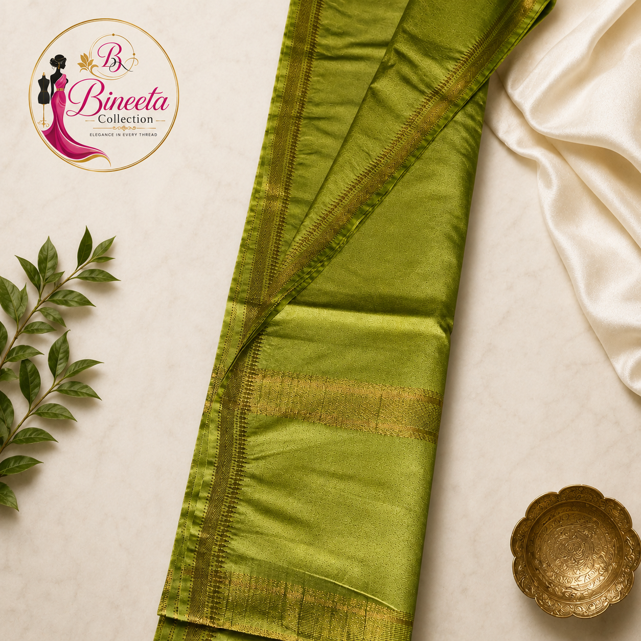 Woven Mangalagiri Cotton blend, cotton silk saree — view 2