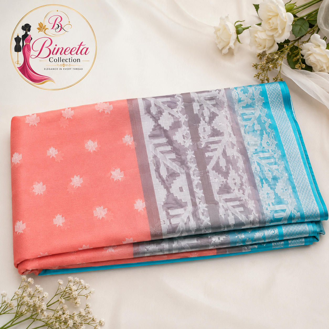Organza silk saree — view 2