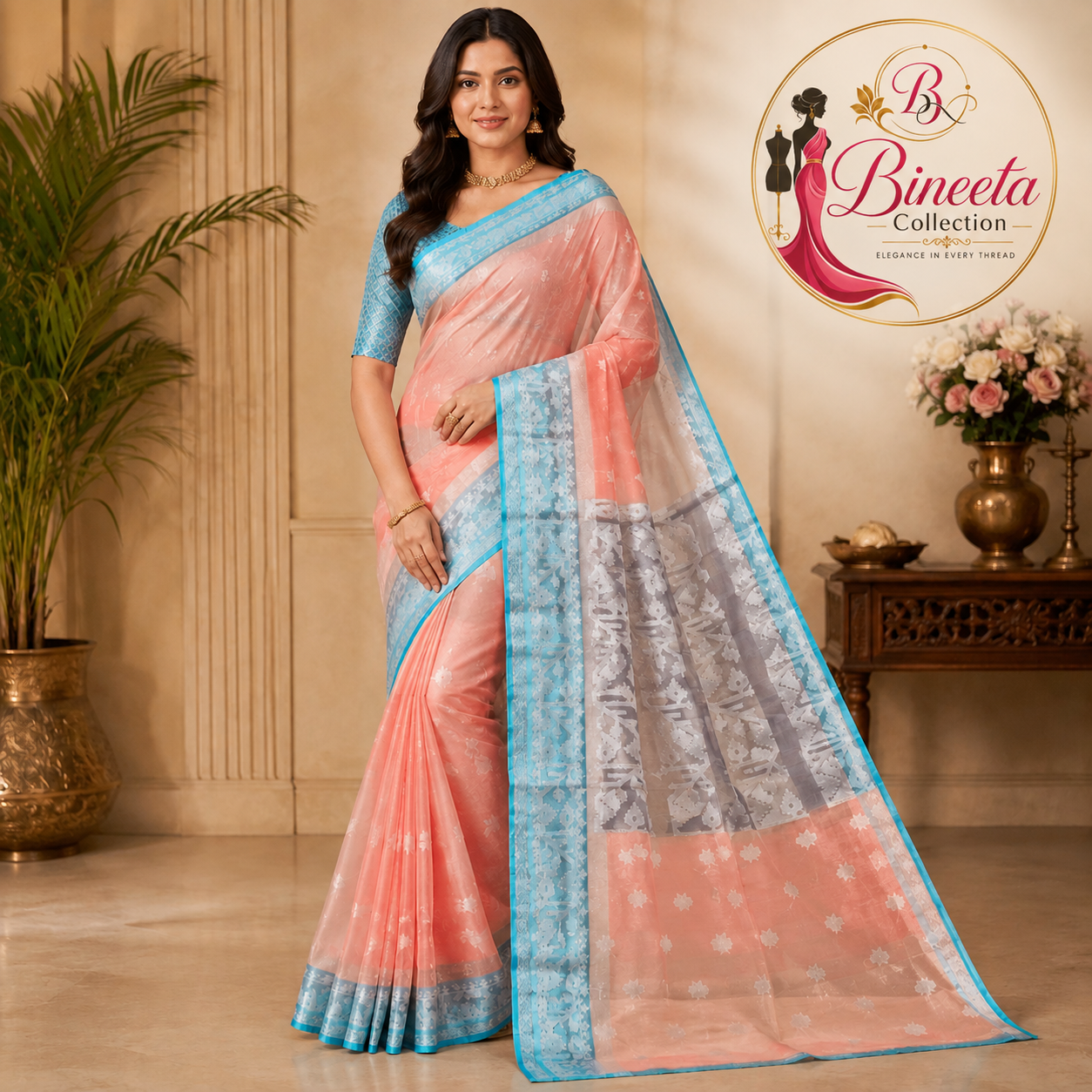 Organza silk saree