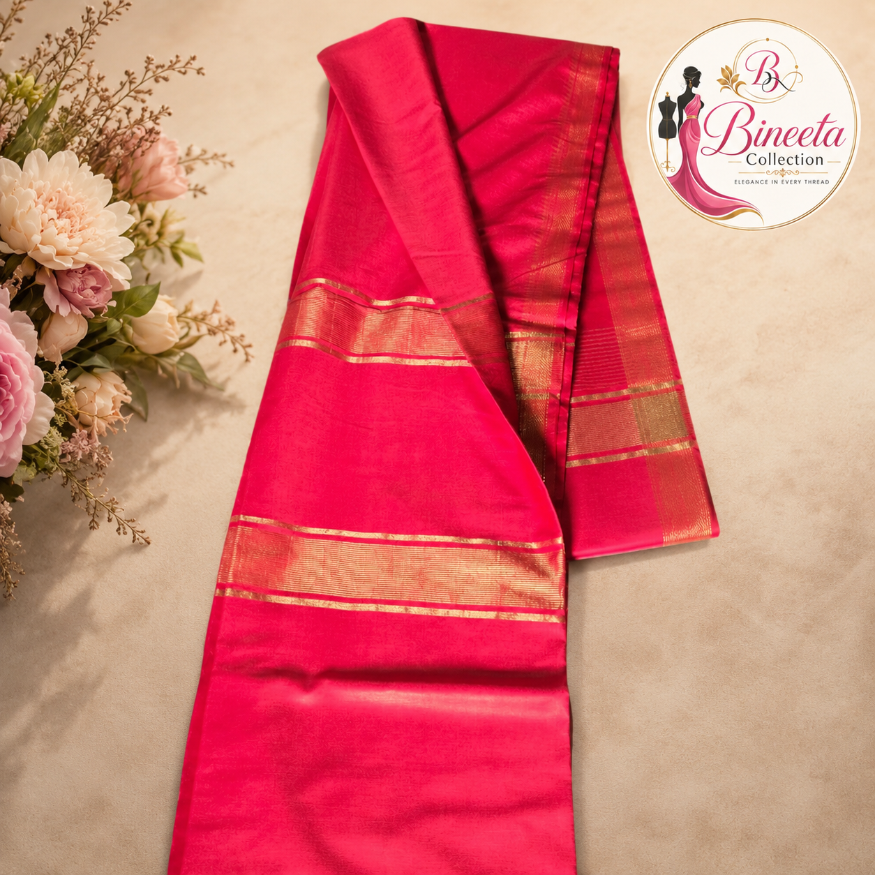 Woven Mangalagiri Cotton blend, cotton silk saree — view 2